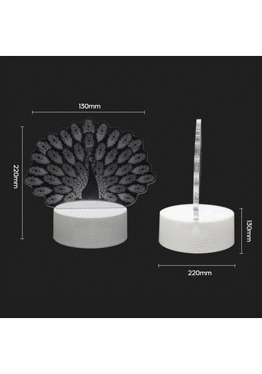 Yifomall 3d Dinamik Renkli Led Gece Lambası, Dokunmatik Ve Uzaktan Kumandalı, Usb/aa Pil Besleme, Abs Kırık Desenli, Yatak Odası Dekoratif Hediyelik Alet Lc-492 Beyaz