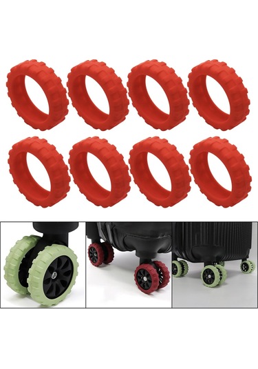 Homyl 8 Parça Seyahat Bavulları Tekerlek Kapağı Daha Sessiz D