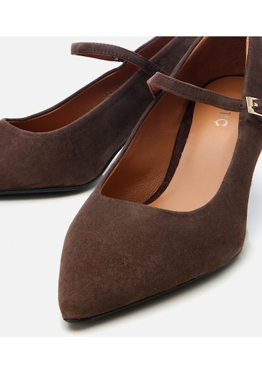 Hotiç Kadın Süet Deri Kahverengi Mary Jane Stiletto 01ayh304130a480 Kahverengi