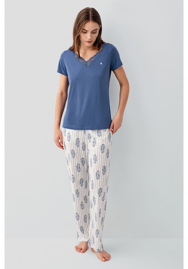 Pierre Cardin Kadın Lacivert Pijama Takım Pc9214-s-v1 Lacivert