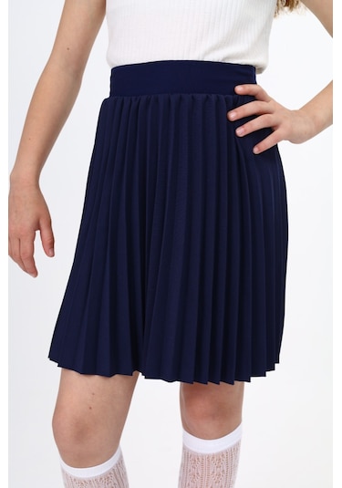 Toontoy Kız Çocuk Pileli Etek Lacivert