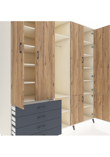 Kronos Dolap 14 Raflı 4 Çekmeceli Tek Askılı 220x59x243 Aytaşı-çam/antrasit Atlas Çam/antrasıt Kronos Dolap 14 Raflı 4 Çekmeceli Tek Askılı 220x59x243 Aytaşı-çam/antrasit Atlas Çam/antrasıt