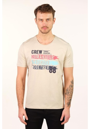 Arma Erkek Büyük Beden Bisiklet Yaka Tişört Y22374868101 Bej