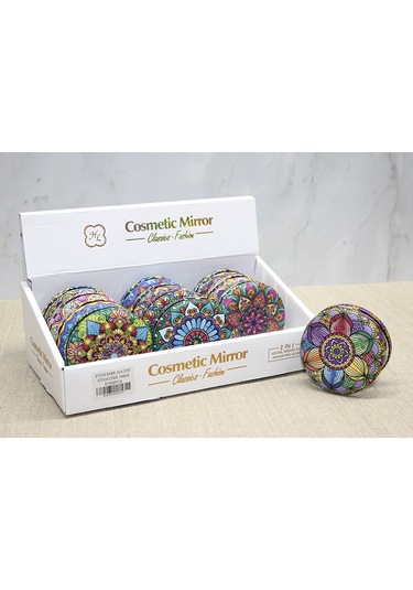 Taşlı Yuvarlak El Aynası Kalın Model 4 - 9072679202208rx8