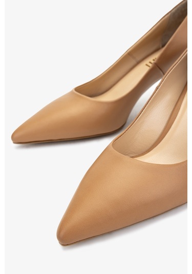 Valmenti Kadın Taba Deri Topuklu Ayakkabı 1074 2088 Bn Ayk Y25 Taba Dr Taba