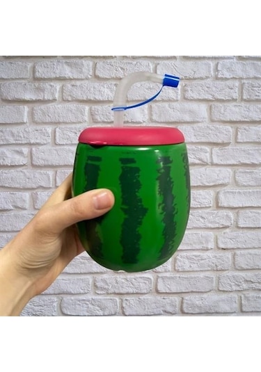 Buffer Karpuz Model Kendiliğinden Pipetli 900 Ml Suluk, Matara Çok Renkli