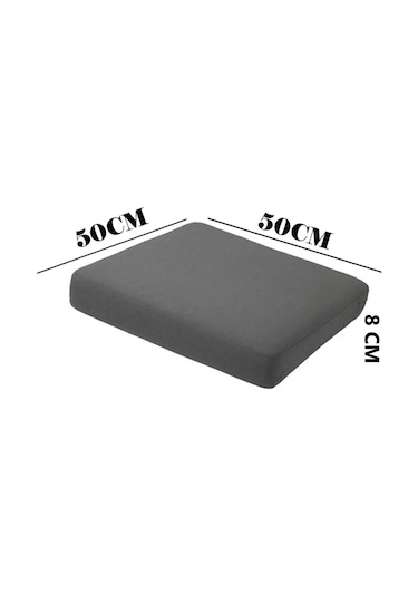 Sandalye- Koltuk Minderi Bahçe Minderi & Balkon Minderi Bank Minderi 50x50x8 Cm Gri