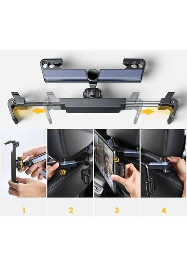 Pratik Koltuk Arkası Ayarlanabilir Tablet Telefon Tutucu