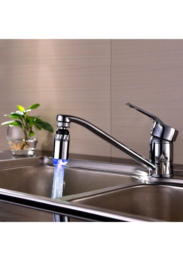 Sdf-b2 1 Led Abs Sıcaklık Sensörü Rgb Led Musluk Işık Su Kızdırma Duş, Boyut: 78 X 28mm, Arayüz: 22mm Gümüş Diğer