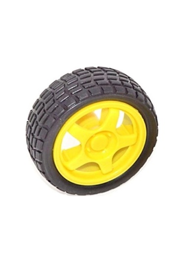 Robot Tekerlek Motor Arduino Plastik Teker Sarı Tekerlek