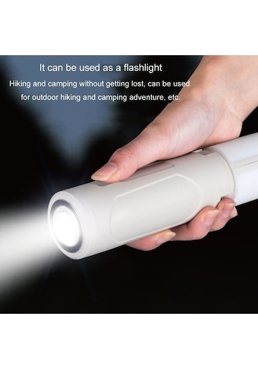 Maoyaya 3500mah Taşınabilir El Lambası M26, Katlanabilir, Üçlü Yaprak Kanca, Çok Fonksiyonlu Kamp Işığı Beyaz Beyaz