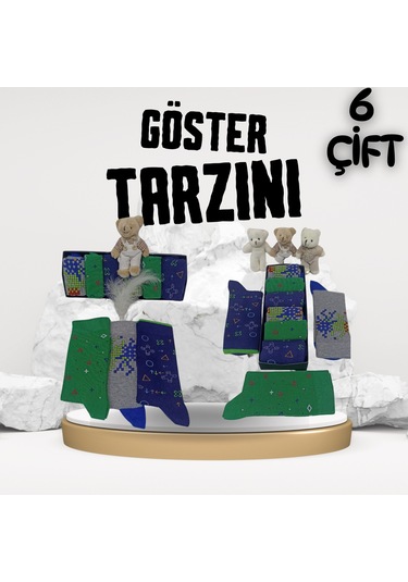 Garanti Çorap Eğlenceli Desenli Unisex Soket 6 Lı 10 A Çok Renkli