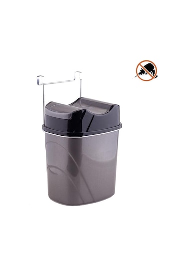 Dolap Kapağına Asmalı Çöp Kovası Organizer Gri