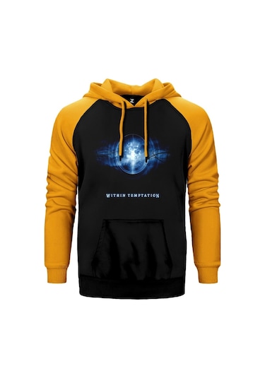 Within Temptation Sarı Reglan Kol Kapşonlu Sweatshirt Sarı