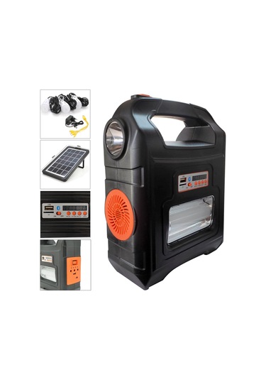 Everton Rt-910bt Solar Kamp Lambası Acil Durum Işığı Şarjlı Siyah