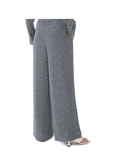 Theory Geometrik Desenli Geniş Paça Pantolon Çok Renkli