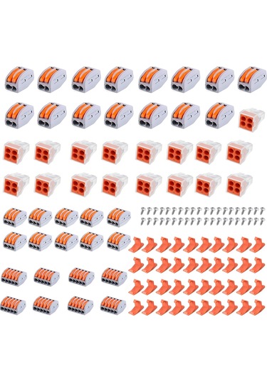 Moveevo 130 Adet Pct Levye Kablolu Bağlayıcı Seti - Zıttı Ve Esnek Kablolar İçin Hızlı Bağlantı Kutusu