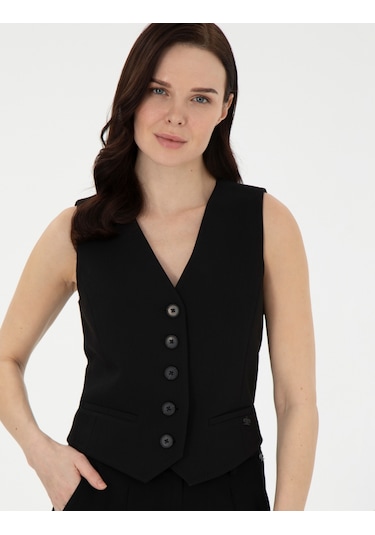 Pierre Cardin Kadın Siyah Yelek Dokuma 50296510-vr046 Siyah