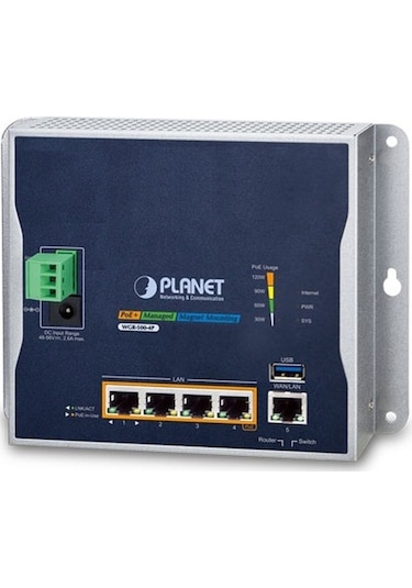 Planet PL-WGR-500-4P Duvar Tipi Endüstriyel Router