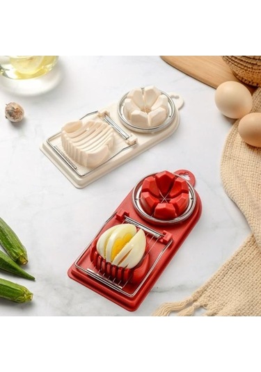 Fastbuy 3'ü 1 Arada Yumurta Kesici, Beyaz, Asılı Delikli, Bpa Ayrılabilir, Mutfak Malzemesi Beyaz