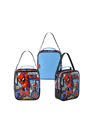 Spiderman Çekçekli Okul Çantası Siyah - Suluk & Matara Siyah