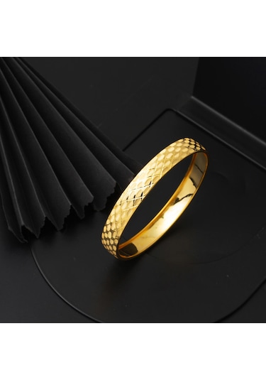 Bilezikci Baklava Desenli 14 Ayar Altın Hediyelik Bilezik