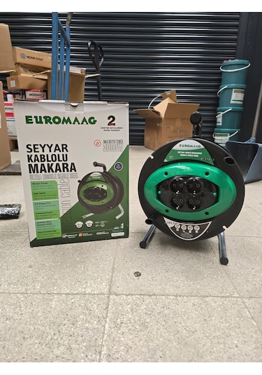 Euromaag Makaralı Seyyar Kablo 50 Metre 3x2.5 Kutulu 50 M