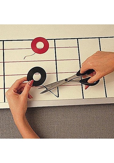 3mm 20 M Siyah Kendinden Yapışkanlı Beyaz Tahta Izgara Izgara İşaretleme Bandı Manyetik Olmayan