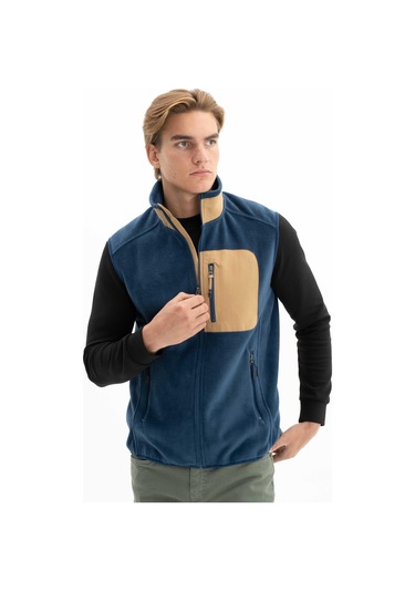 Arma Erkek Kışlık Softech Polar Relax Fit Tam Fermuar Yandan Cepli Baskısız Yelek K26424674101 İndigo