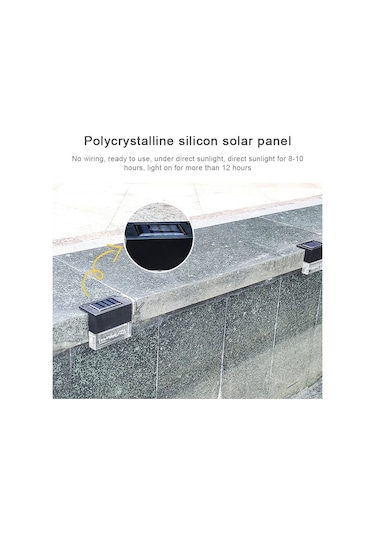 Sones 6 Pcs Led Güneş Enerjili Güverte Işığı Su Geçirmez Bahçe / Ev / Araba Yolu / Merdiven / Dış Duvar