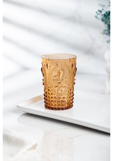 Akrilik Bal 6'lı Kısa Bardak & Su Meşrubat Kahve Yanı Bardağı 400 Ml Cam Değildir Bal