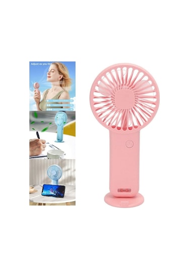 Mini Fan,telefon Tutucu,portatif El Vantilatörü Pembe 9,3x19cm