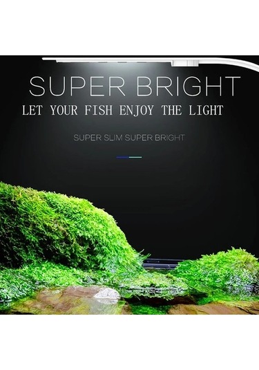 Silkroadselect Duoliang Shop C Stili Süper Ince Led Akvaryum Işığı Su Bitkileri Işık Büyütüyor Su Geçirmez Klipsli Lamba Çok Renkli