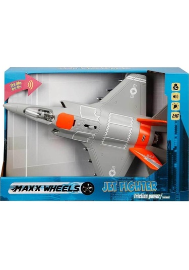1:16 Maxx Wheels Sesli Ve Işıklı Jet Fighter - Turuncu
