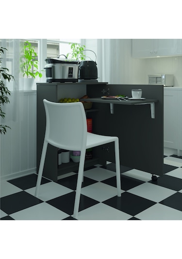 Asra Trend Mutfak Fonksiyonel Kiler Dolabı+katlanır Masa Antrasit