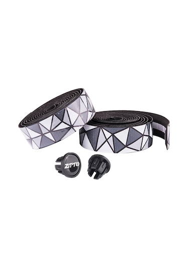 Reedark Yol Bisikletleri İçin Eva Köpük Dikişli Anti-sapma Vuruş Emici Renkli Direk Bandı Siyah-beyaz