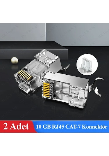 Yüksek Performanslı Altın Kaplama Rj45 8p8c Cat7 Konnektör-2 Adet