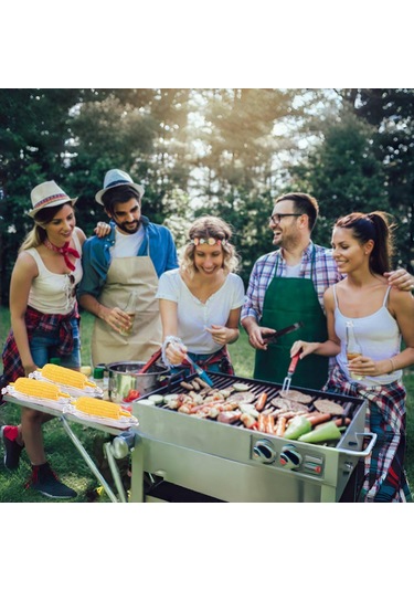 Lemestar 16 Adet Çelik Mısır Tutucu Ve 5 Adet Plastik Mısır Tabağı Seti - Barbekü Ve Servis İçin Pratik Mısır Desteği Şeffaf Ve Sarı