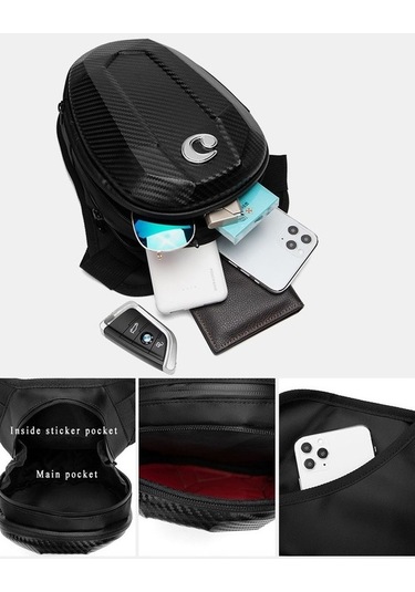 Hard-case Su Geçirmez Motosiklet Bel Bacak Çantası Mtb2108 Siyah