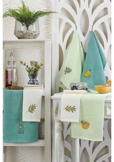 Formeya 6'lı Mutfak Kurulama Bezi Waffle Desen 40x60 Cm 6 Adet Mint