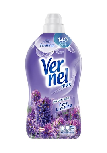 Vernel Max Konsantre Çamaşır Yumuşatıcısı Taze Lavanta  4 x 1440 ML