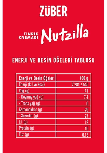 Nutzilla Fındık Kreması 315g Yeni