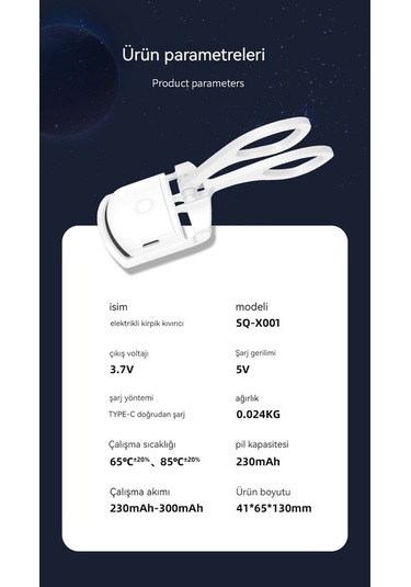 Xianwen Zzhyt Elektrikli Kirpik Kıvırıcı Beyaz