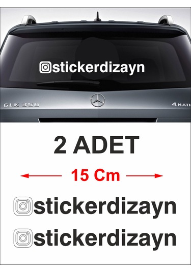 Kişiye Özel Instagram Sticker Araba Oto Motosiklet Karavan Sticker Etiket 00062 15 Cm