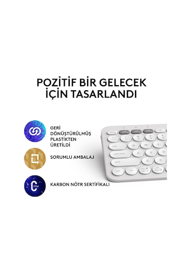 Logitech Pebble Keys 2 K380S 920-011859 Kablosuz Klavye