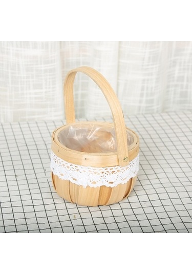 Rogfer Ahşap Çip Çiçek Düzenlemesi Çiçek Sepeti, Stil: Yuvarlak, Boyut:yuvarlak