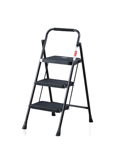 Perilla 51403 Stepla Geniş 3 Basamaklı Katlanır Merdiven Eurotower Siyah
