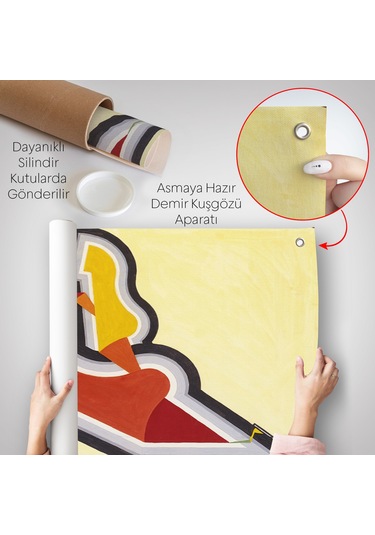 Joseph Schillinger - Ritim Çalışması Duvar Örtüsü - Study İn Rhythm: Red And Gold-7136