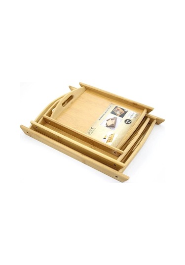Just Cheap Store 3'lü Bambu Tepsi Alk2164