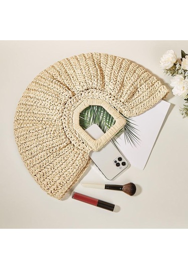 Yeşil Yogodlns Yaz Dokuma Saman Yarım Ay Büyük Kapasiteli Çanta Kadın Plaj Sepeti Moda Seyahat Alışveriş Tote Yeşil